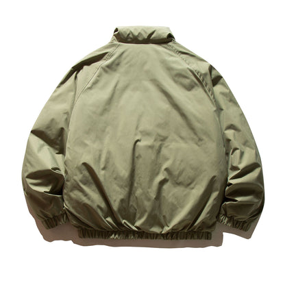 Men's Quilted Boxy Bomber with High Stand Collar and Elastic Hem EVA-US