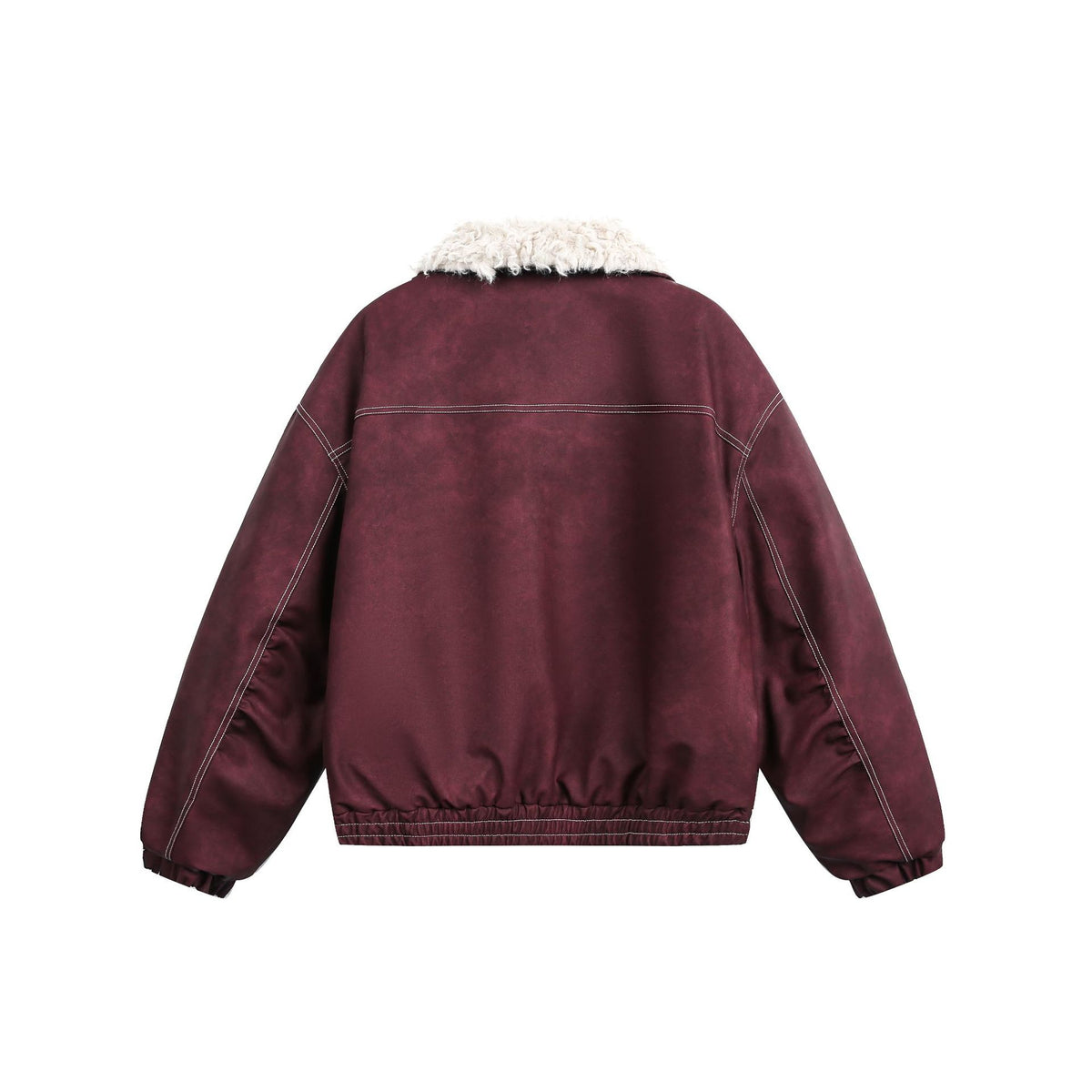 Men's Boxy Suede-Look Blouson with Teddy Lining and High Collar EVA-US