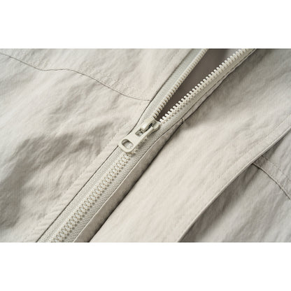 Unisex Short Jacket in minimalist Workwear look with high stand-up collar and snap button closure EVA-US