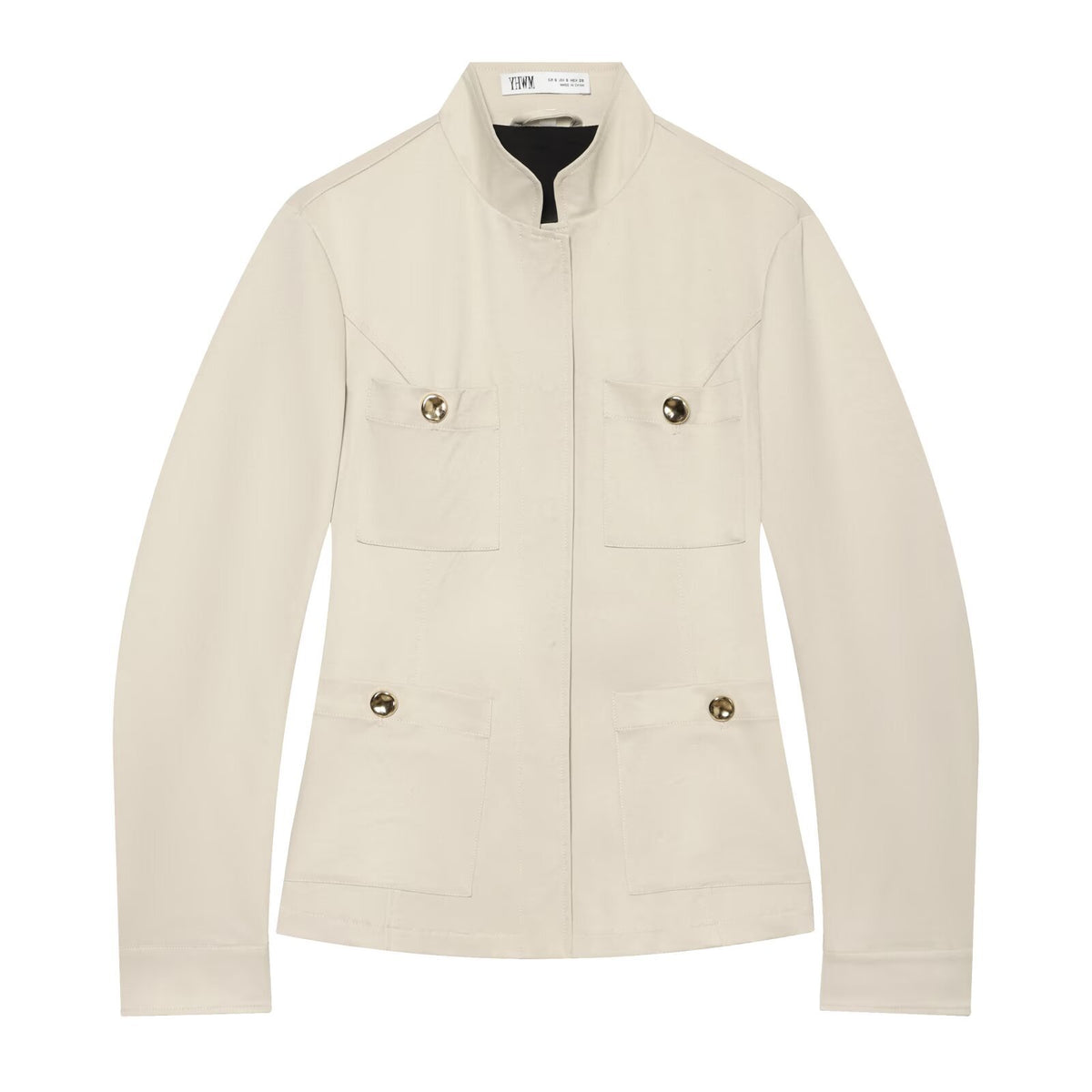 Women's Lightweight Field Jacket in Safari Style with Stand-Up Collar and Four Flap Pockets EVA-US
