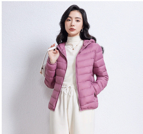 Women's Ultra-light Quilted Hooded Jacket with Ultra-flat Thermal Wadding EVA-US