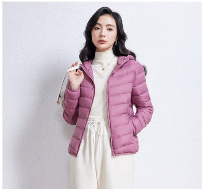 Women's Ultra-light Quilted Hooded Jacket with Ultra-flat Thermal Wadding EVA-US