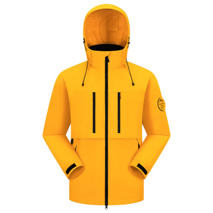 Men's Waterproof Breathable Softshell Outdoor Jacket with Adjustable Hood EVA-US