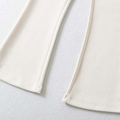 Women's High-Waisted Stretch Flared Pants with Wide Hem EVA-US