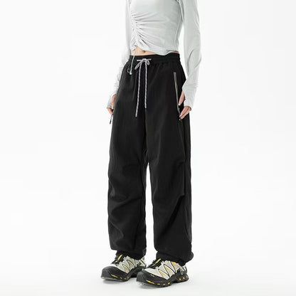 Loose trekking pants with water-repellent quick-drying coating elastic drawstring waistband and zip pockets EVA-US