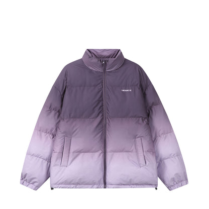Women’s short padded quilted jacket with high funnel collar and ombré detail EVA-US