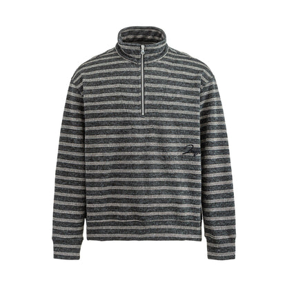 Men's Structured Half-Zip Knit Sweater with Stand Collar EVA-US