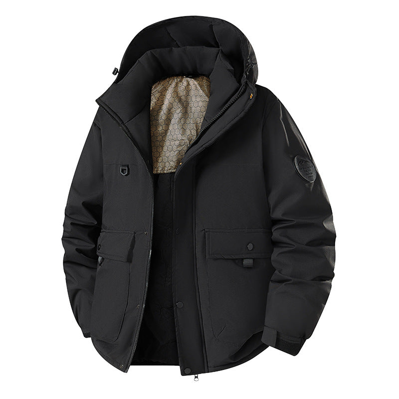 Men's Insulated Urban Parka with Stand-up Collar and Concealed Hood EVA-US