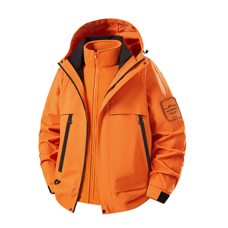 Men's two-in-one waterproof winter parka with removable fleece inner jacket EVA-US