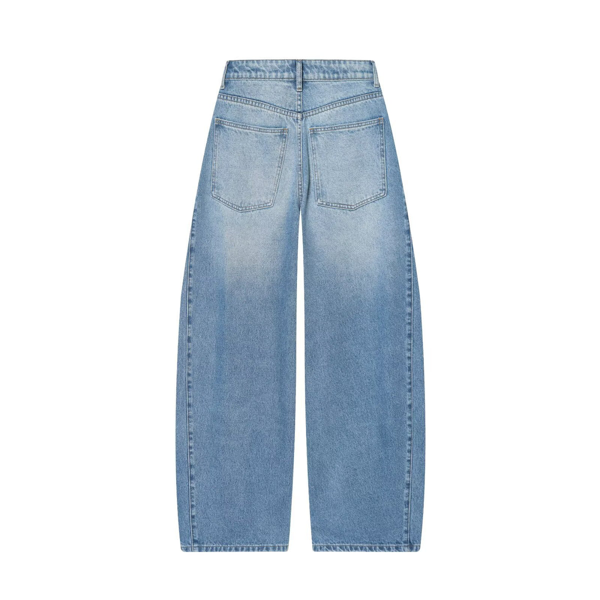 Women's Wide Cropped Denim Culotte with High Waist and Center Seam EVA-US