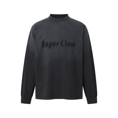Unisex Oversized Sweatshirt with Troyer Collar and Blurry Logo Print EVA-US
