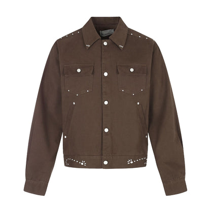 Ladies short-cut western-inspired blouson jacket with stud application EVA-US