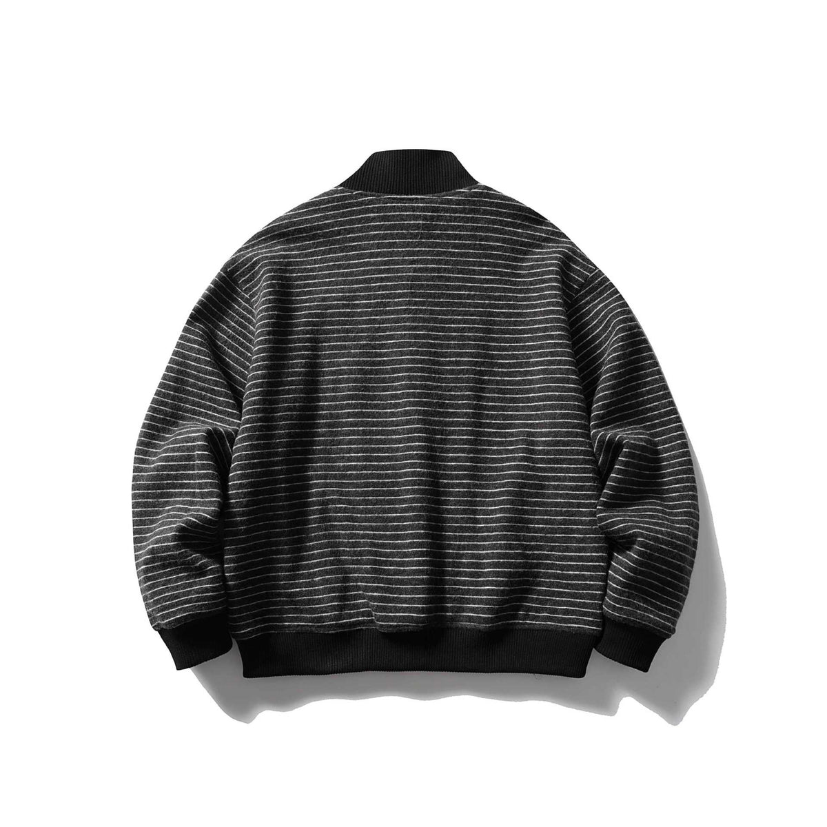 Men's Striped Blouson in Boxy Cut with Ribbed Collar and Button Front EVA-US