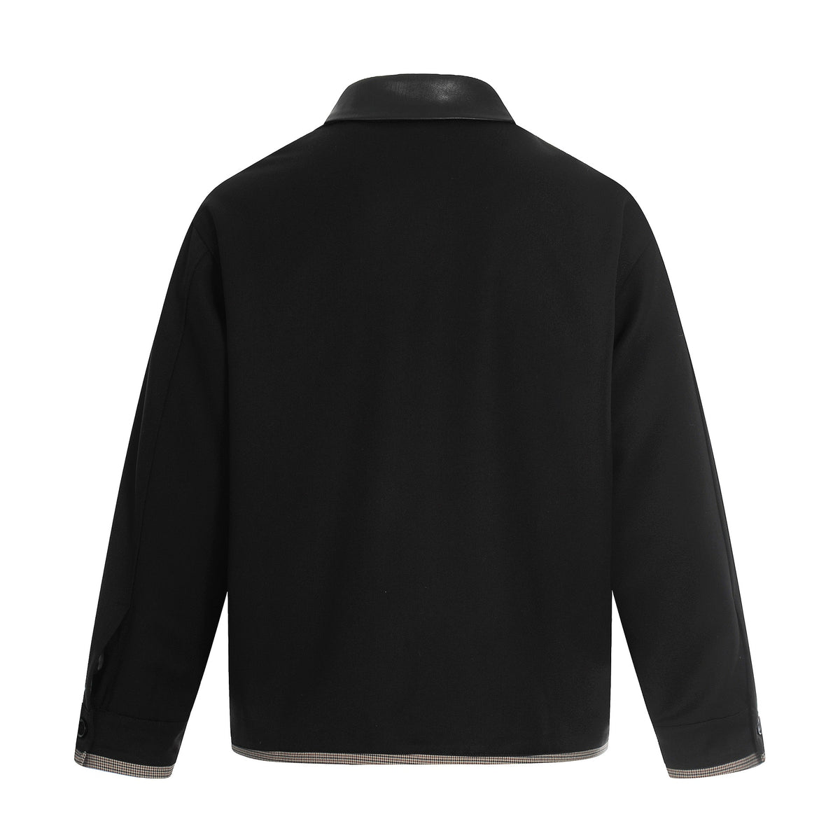 Men's short technical blouson made of wool blend with contrasting lapel collar and two-way zipper EVA-US