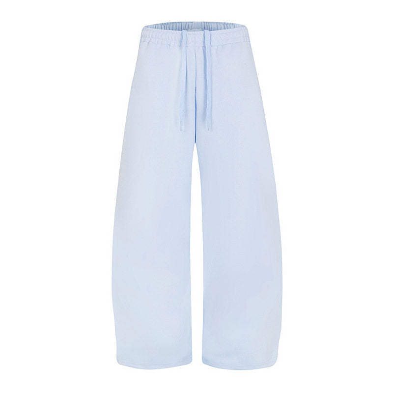 Women's Loose High-Waist Loungewear Pants with Drawstring and Wide Leg EVA-US