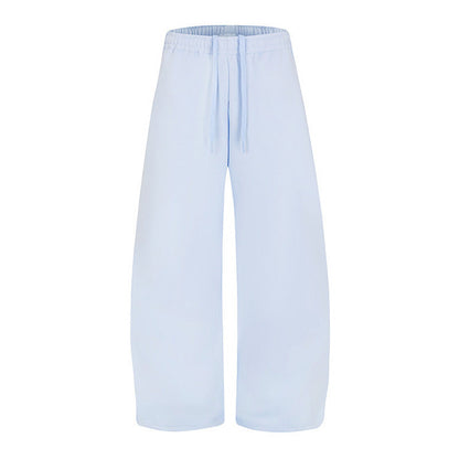 Women's Loose High-Waist Loungewear Pants with Drawstring and Wide Leg EVA-US