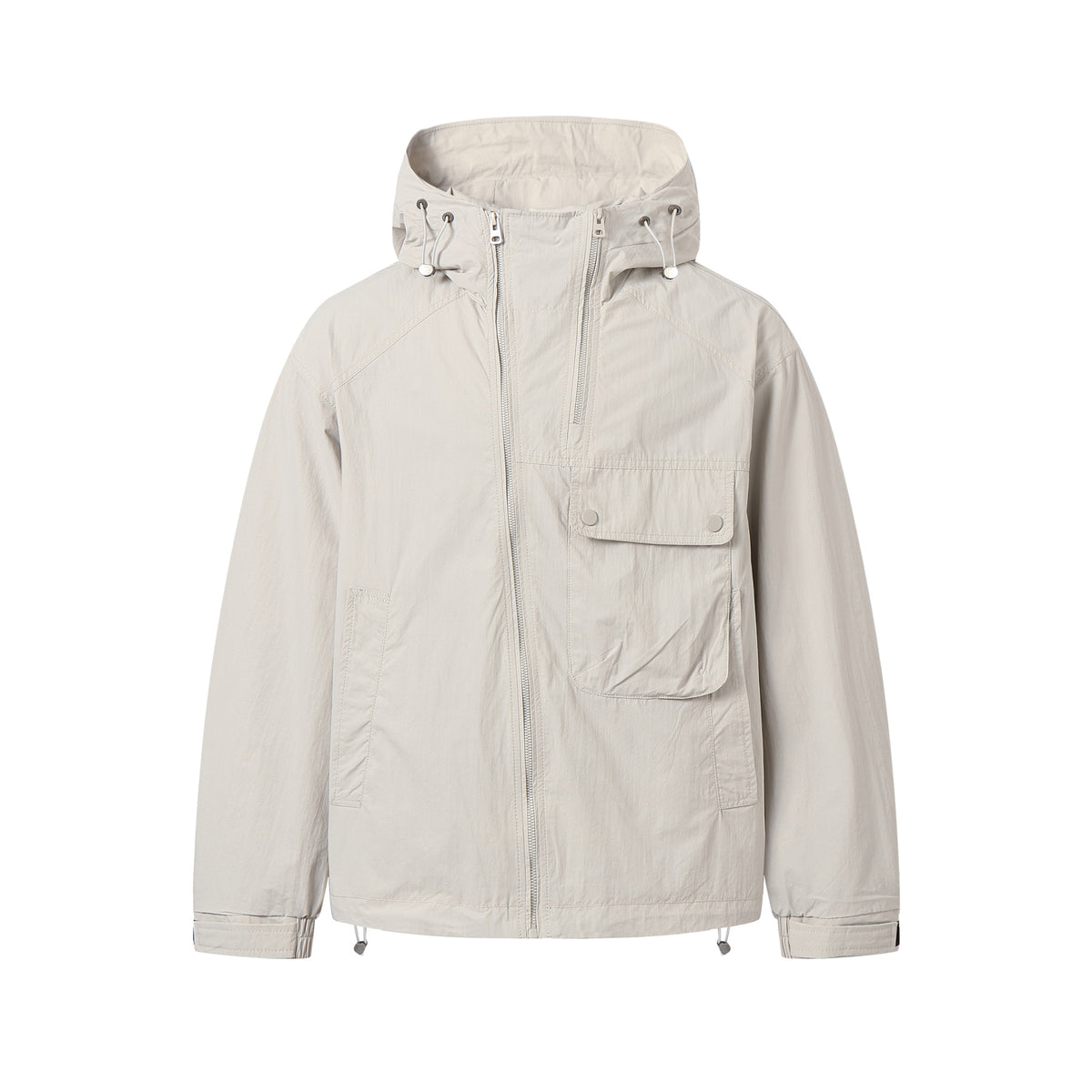 Unisex Lightweight Technical Hoodie in Boxy Cut with Utility Pockets EVA-US