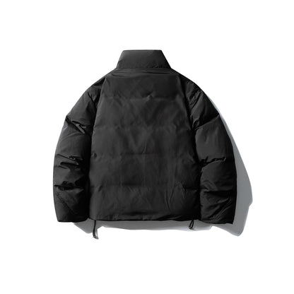 Men's Short Boxy Insulation Jacket with High Standing Collar and Large Flap Pockets EVA-US