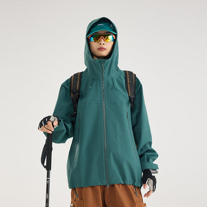Men's Waterproof Softshell Outdoor Jacket with Adjustable Hood and Breathable Membrane EVA-US