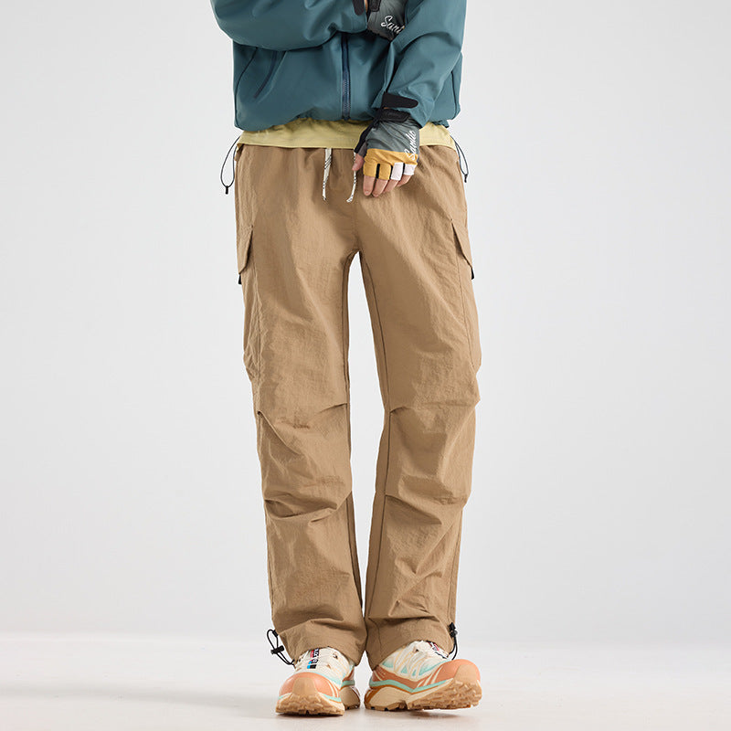 Men's Lightweight Technical Cargo Trekking Pants with Drawstring Waist and Adjustable Leg Openings EVA-US