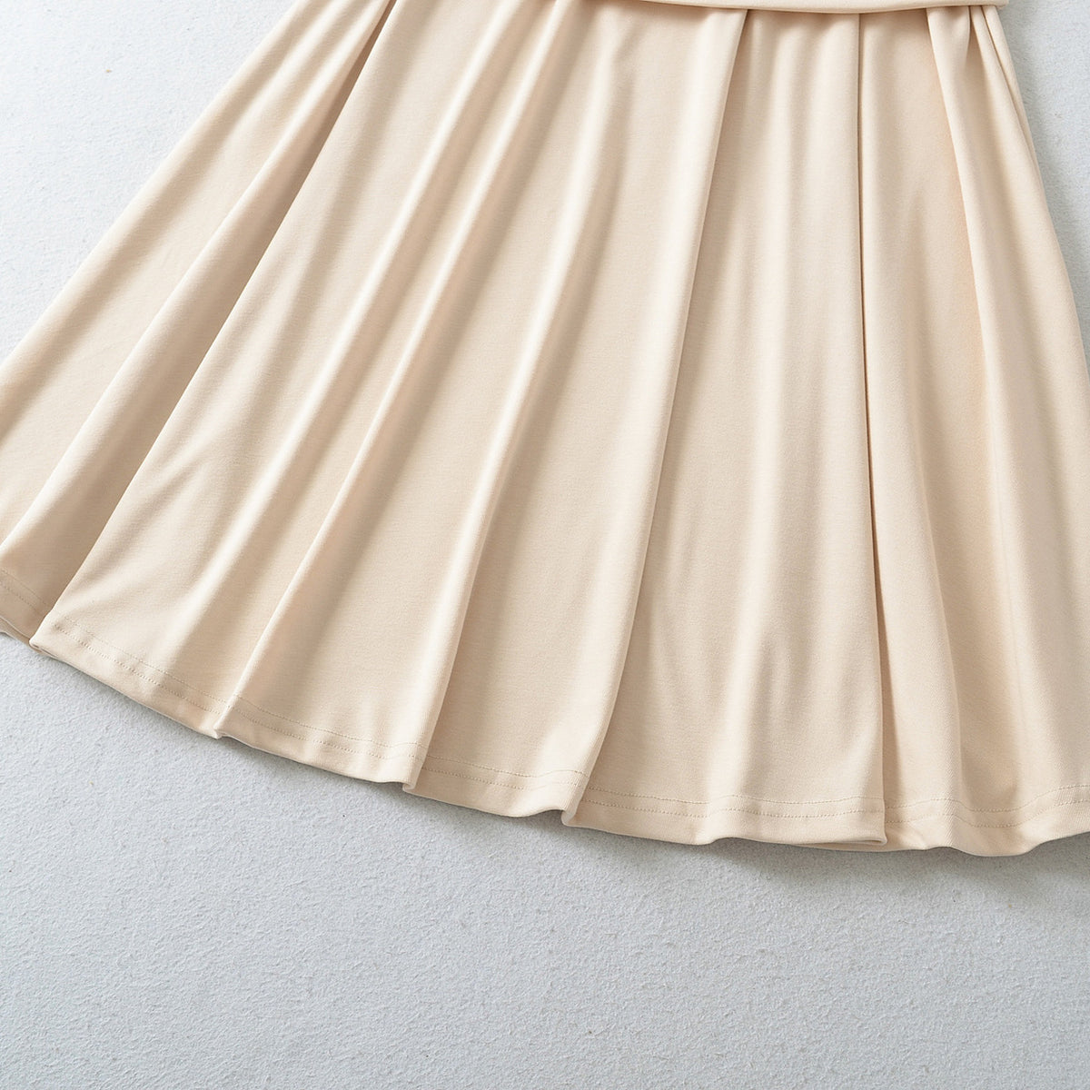 Women Long Jersey Maxi Skirt with Wide Hem and Gently Falling Pleats EVA-US
