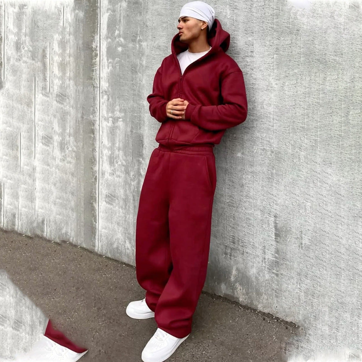 Men's Nan Oversize Zip Hoodie and Relaxed Sweatpants Set EVA-US