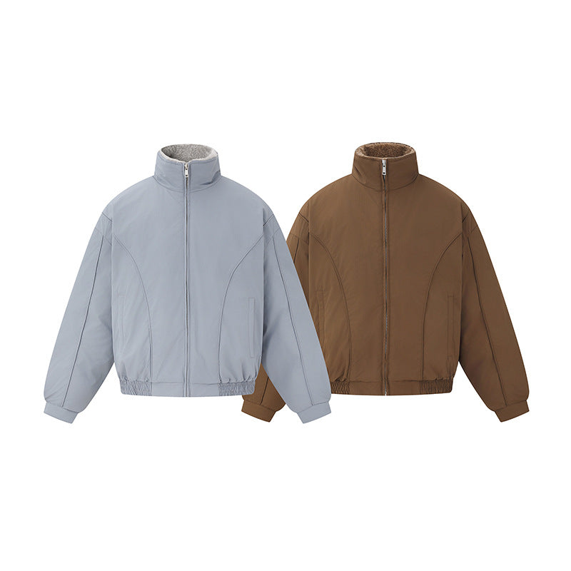 Unisex Boxy Isolation Jacket with High Stand-Up Collar and Teddy Lining EVA-US