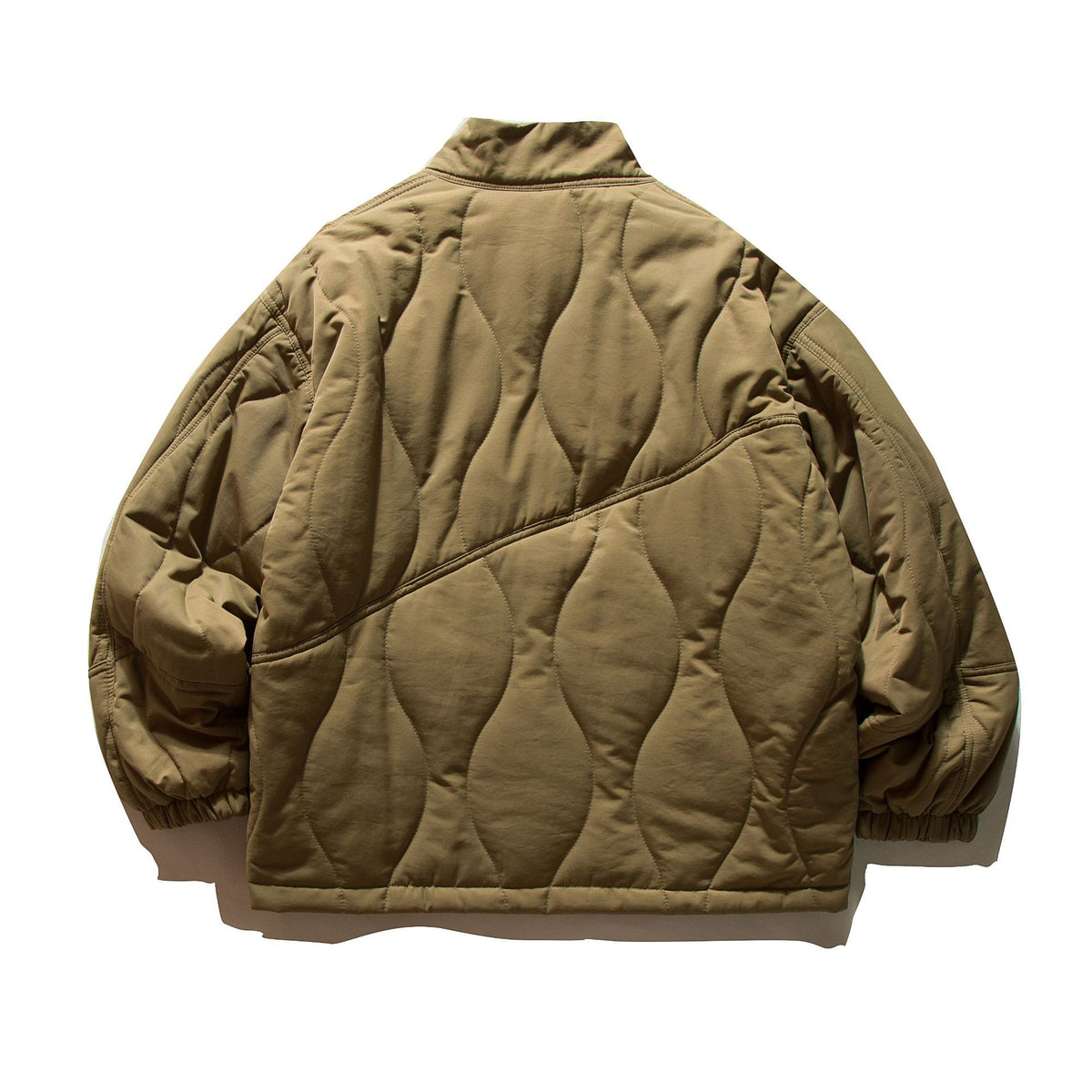 Men's short-cut quilted field blouson jacket with wave quilting, stand-up collar and flap pockets EVA-US