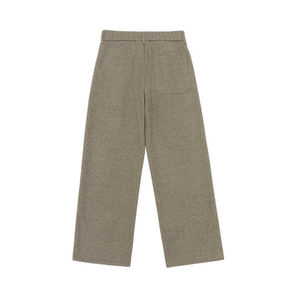 Women High-waisted Pleated Jersey Pants with Wide Leg EVA-US