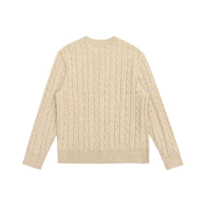 Women's knit cardigan with cable pattern and round neck EVA-US