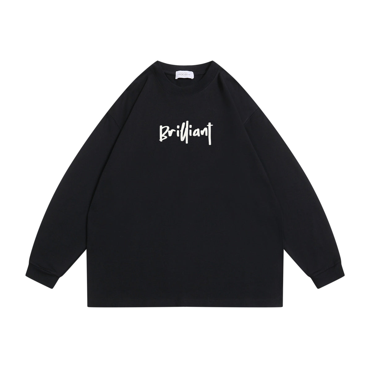 Unisex Oversize Sweatshirt with Front Print 'Brilliant', Raglan Sleeves and Ribbed Round Neck EVA-US