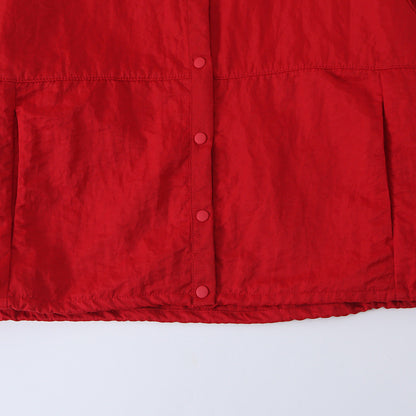 Women's Boxy Transitional Jacket with Stand Collar and Snap Placket EVA-US