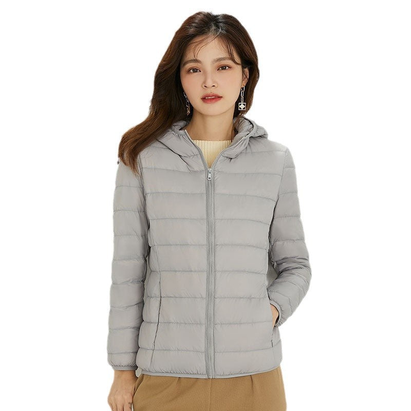 Women's Ultra-light Quilted Hooded Jacket with Ultra-flat Thermal Wadding EVA-US