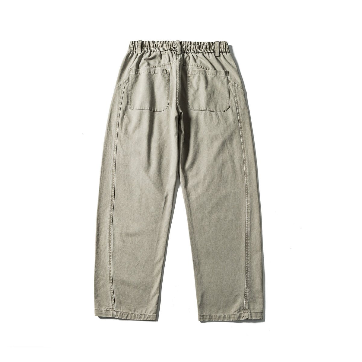 Women's High-Waist Relaxed-Fit Utility Pants with Seam Panels and Elastic Waistband EVA-US