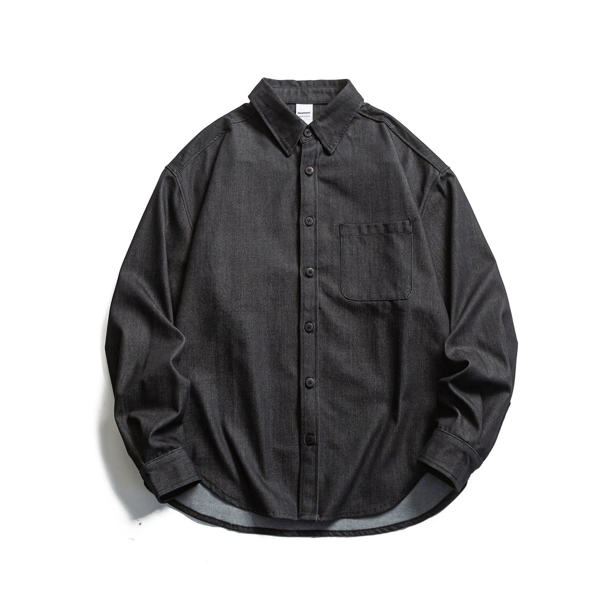 Men's Boxy Shirt Jacket made of sturdy twill with rounded hem EVA-US