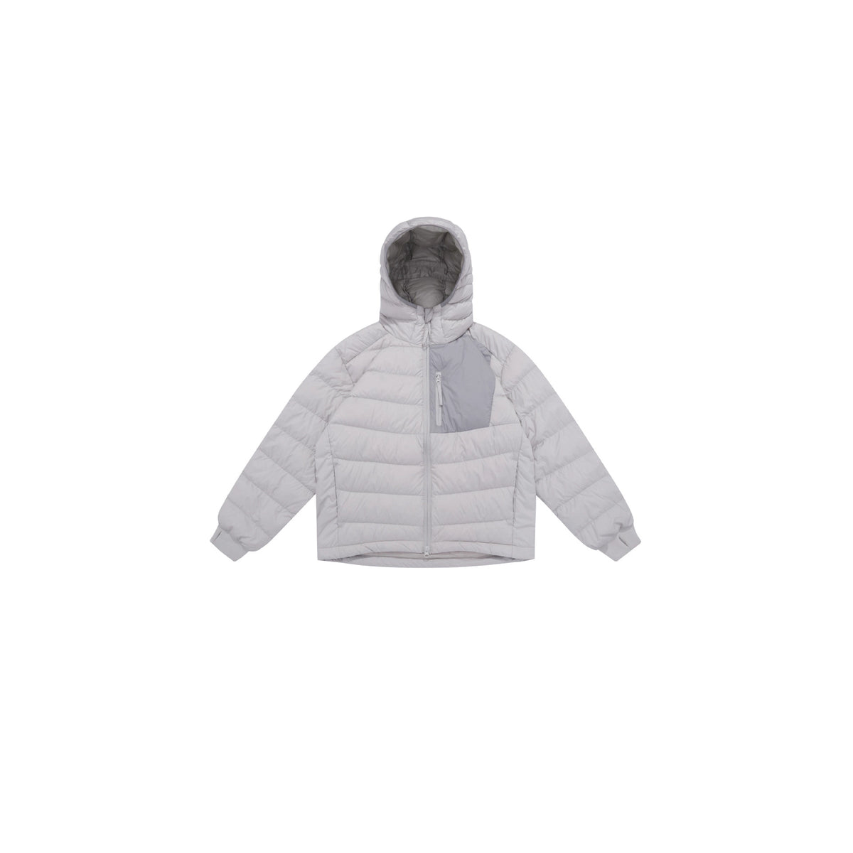 Men's lightly padded hooded jacket in boxy cut with technical inserts EVA-US