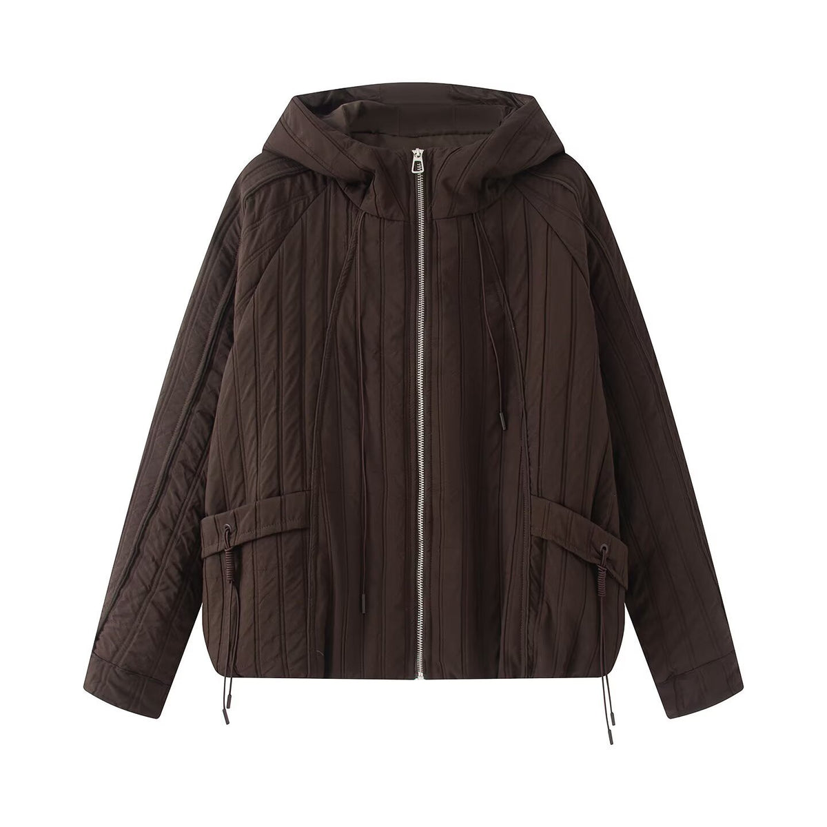 Women's padded jacket with hood, drawstring and loose fit EVA-US