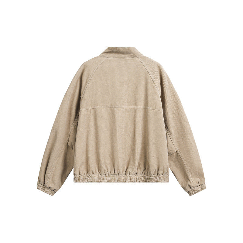 Unisex cord jacket in a casual boxy cut with a stand-up collar and functional flap pockets EVA-US
