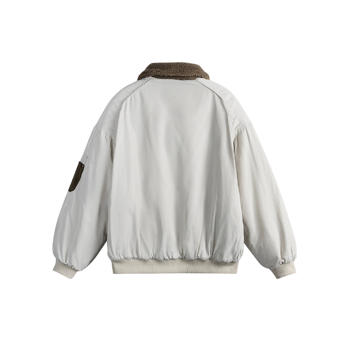 Unisex Padded Bomber Jacket with Teddy Collar and Utility Arm Pocket EVA-US