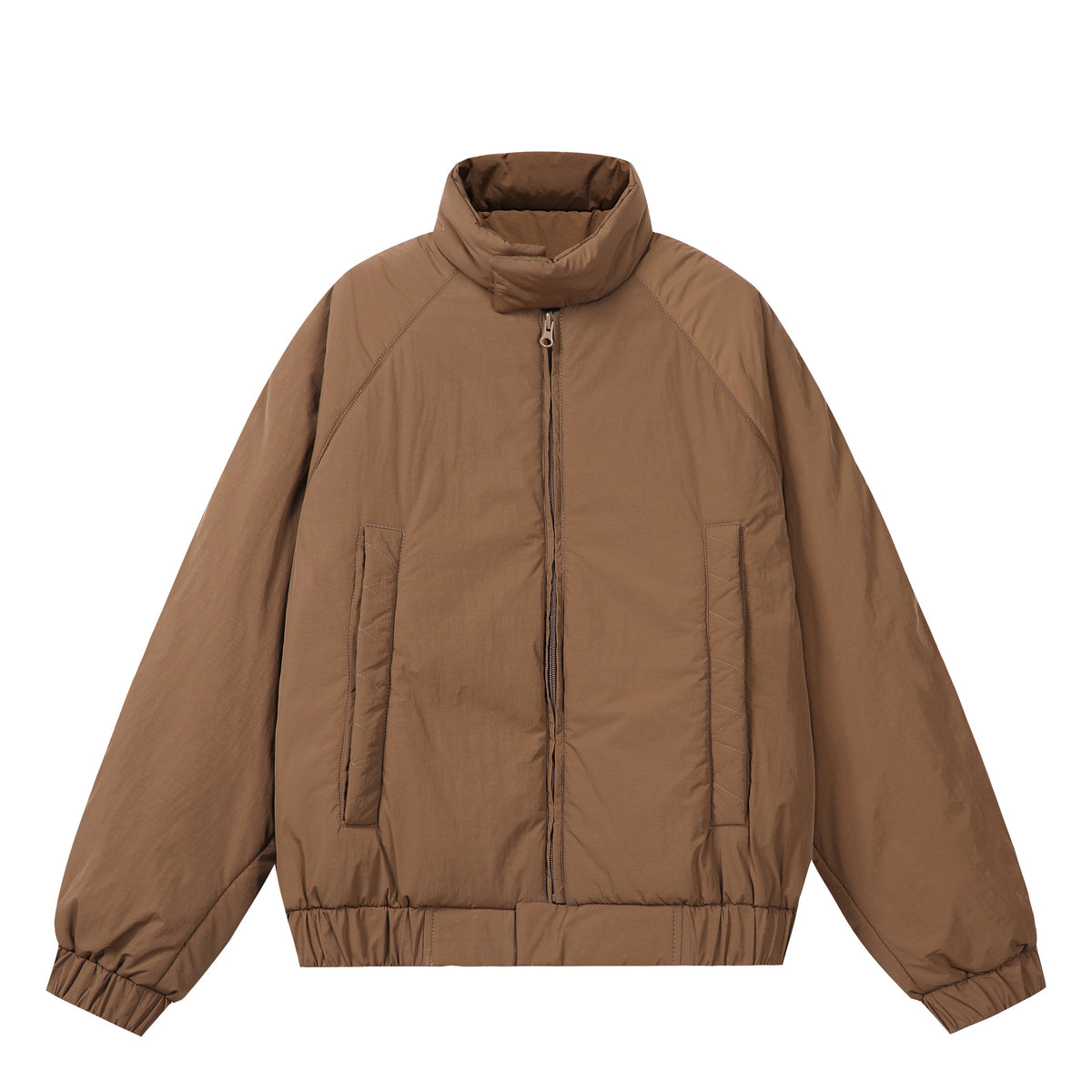 Unisex Boxy-padded Short Jacket with voluminous Funnel Collar EVA-US