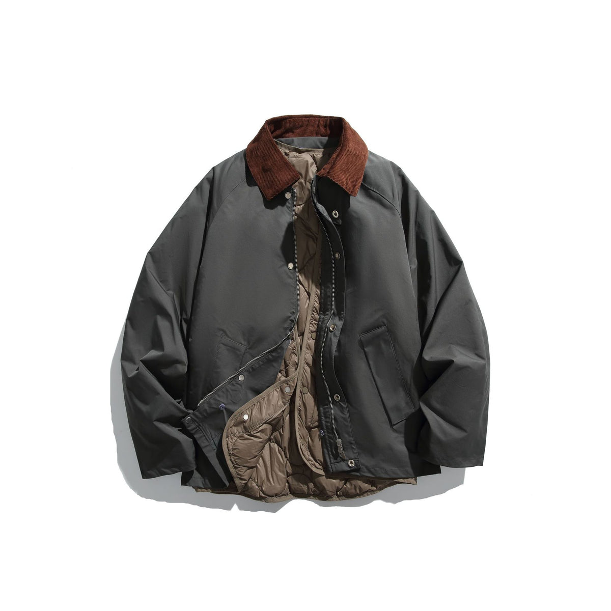 Men's Windproof Blouson with Cord Collar and Removable Padded Lining EVA-US