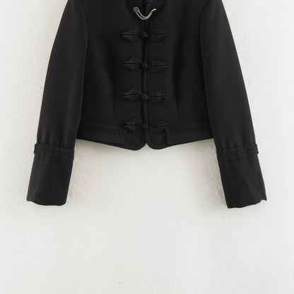 Women's tailored short jacket in Habsburg-inspired military style with cord closure EVA-US