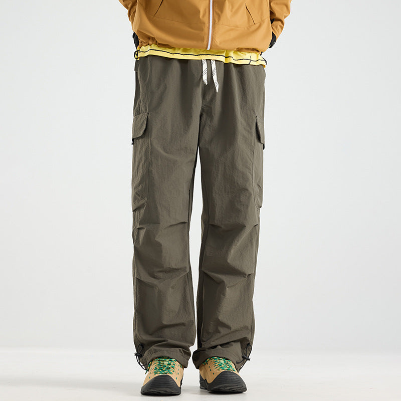 Men's Lightweight Technical Cargo Trekking Pants with Drawstring Waist and Adjustable Leg Openings EVA-US