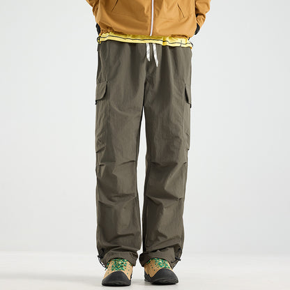 Men's Lightweight Technical Cargo Trekking Pants with Drawstring Waist and Adjustable Leg Openings EVA-US