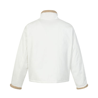 Men's short jacket in field style with teddy fur collar and cargo pockets EVA-US