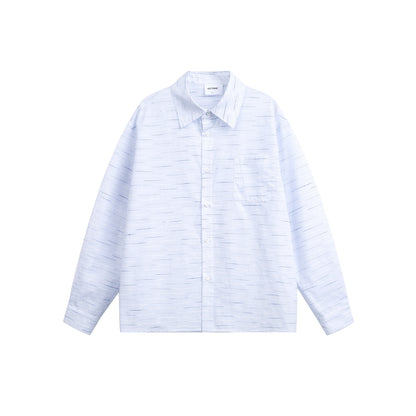 Women’s Wide Oversized Shirt with Fine Striped Texture and Chest Pocket EVA-US