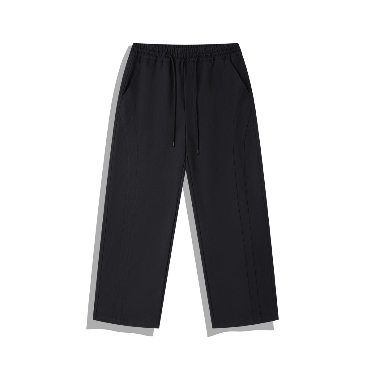 Women Cropped Pants in Relaxed Fit with Elastic Waistband, Drawstring and Decorative Stitching EVA-US