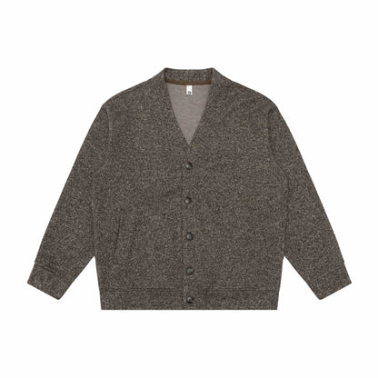 Unisex V-Neck Cardigan with textured knit and patch pockets EVA-US