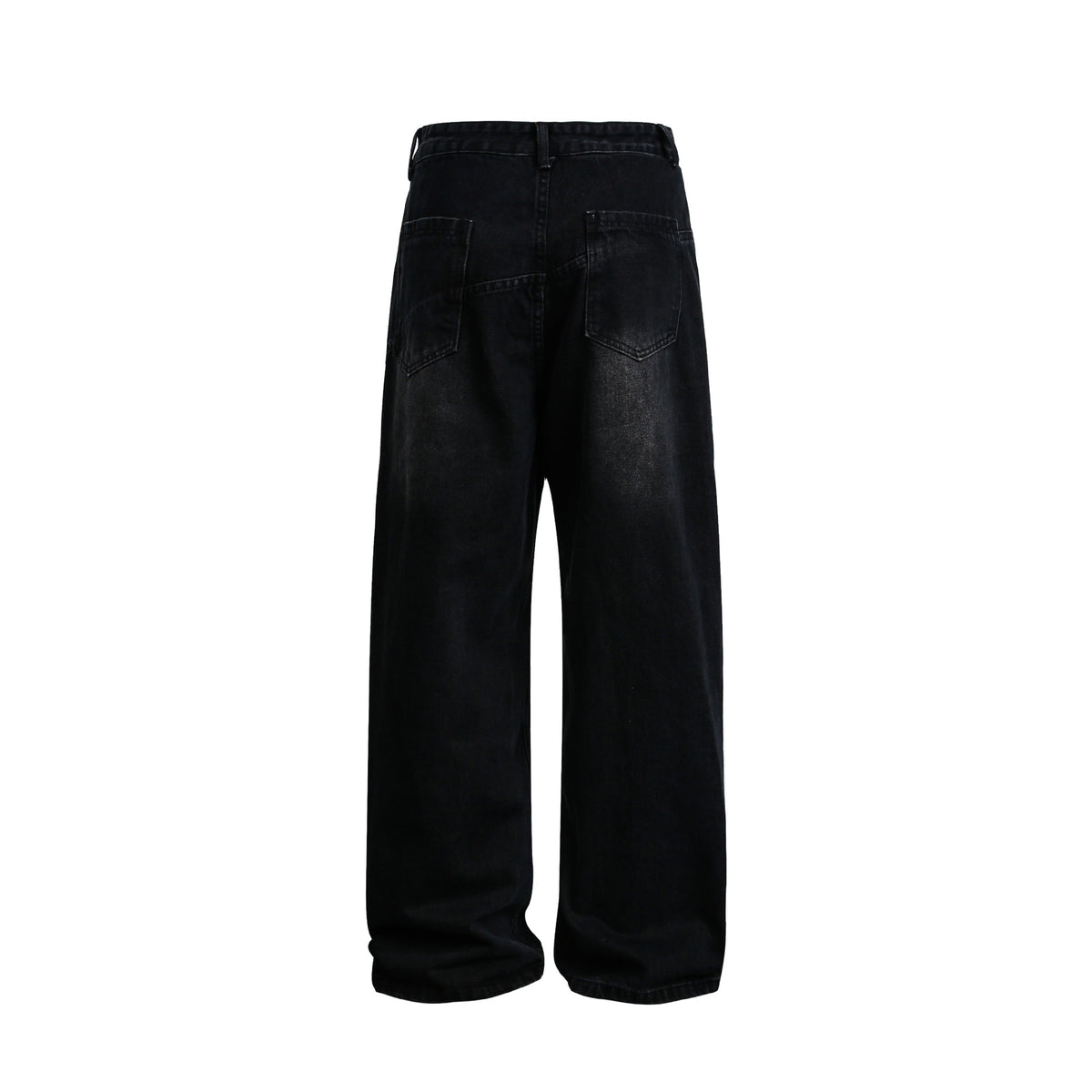 Women Wide High-Waist Jeans in Carpenter Style with Attached Front Pockets EVA-US