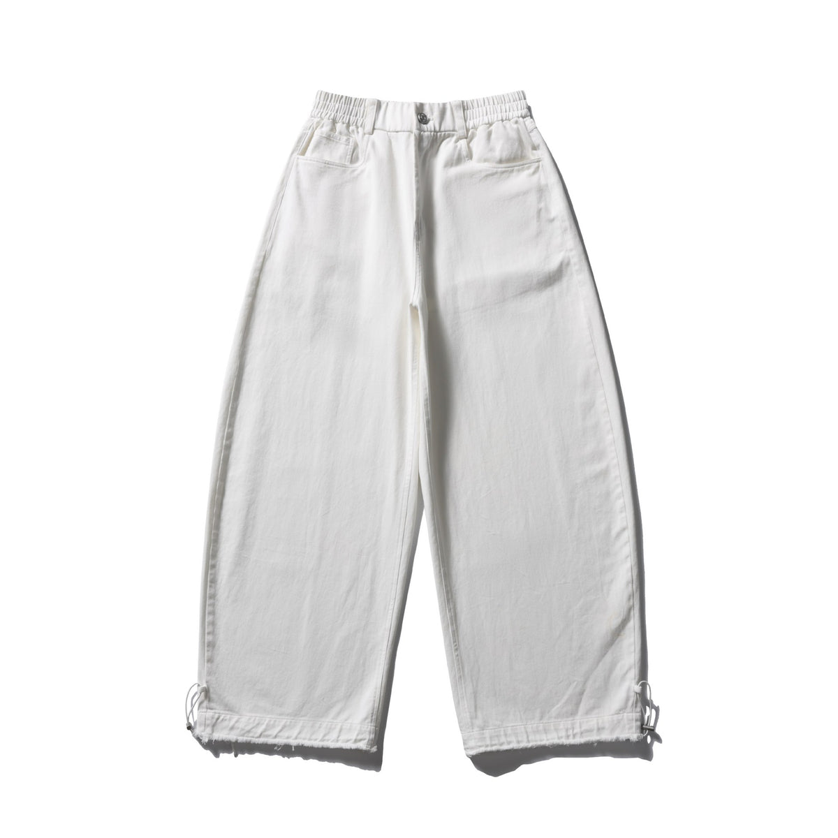 Women culotte pants in a wide cut with elastic waistband and drawstring EVA-US
